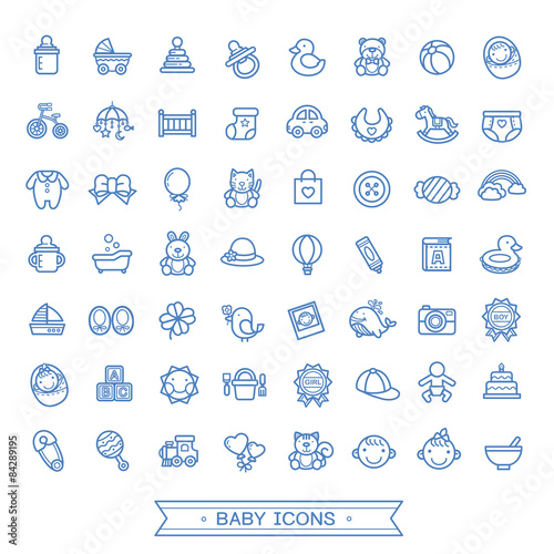 lovely baby related icons collection