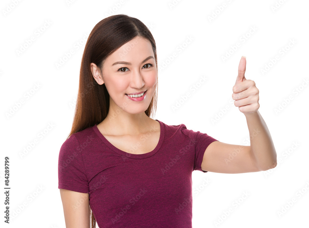 Young woman with thumb up gesture Young woman with thumb up gesture