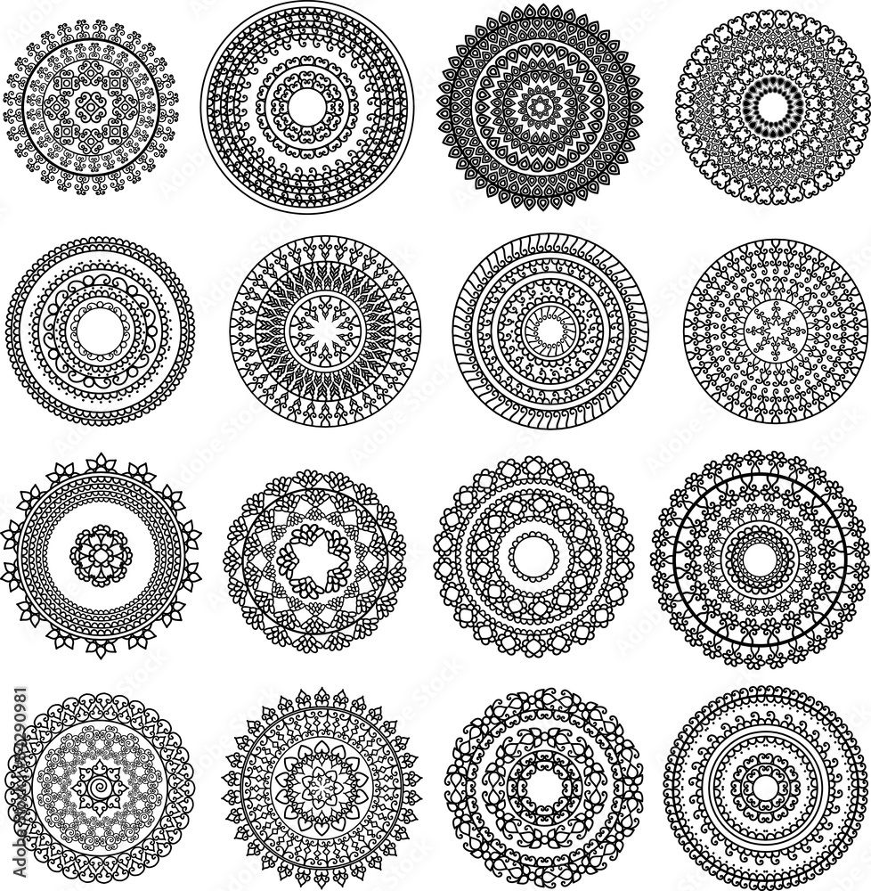 Mandala design - Henna art inspired, easily editable