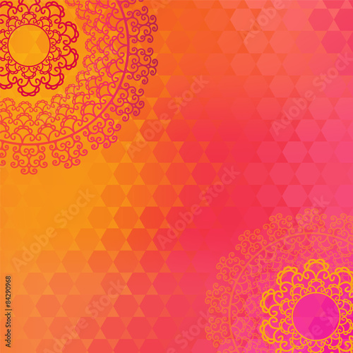 Ethnic & Colorful Henna Mandala design, very elaborate and easily editable