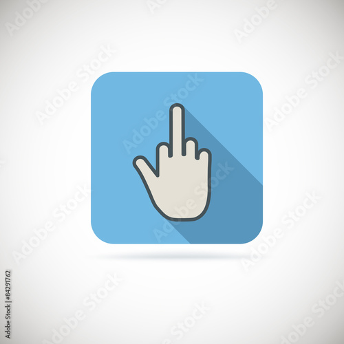Billede på lærred Flat finger up icon
