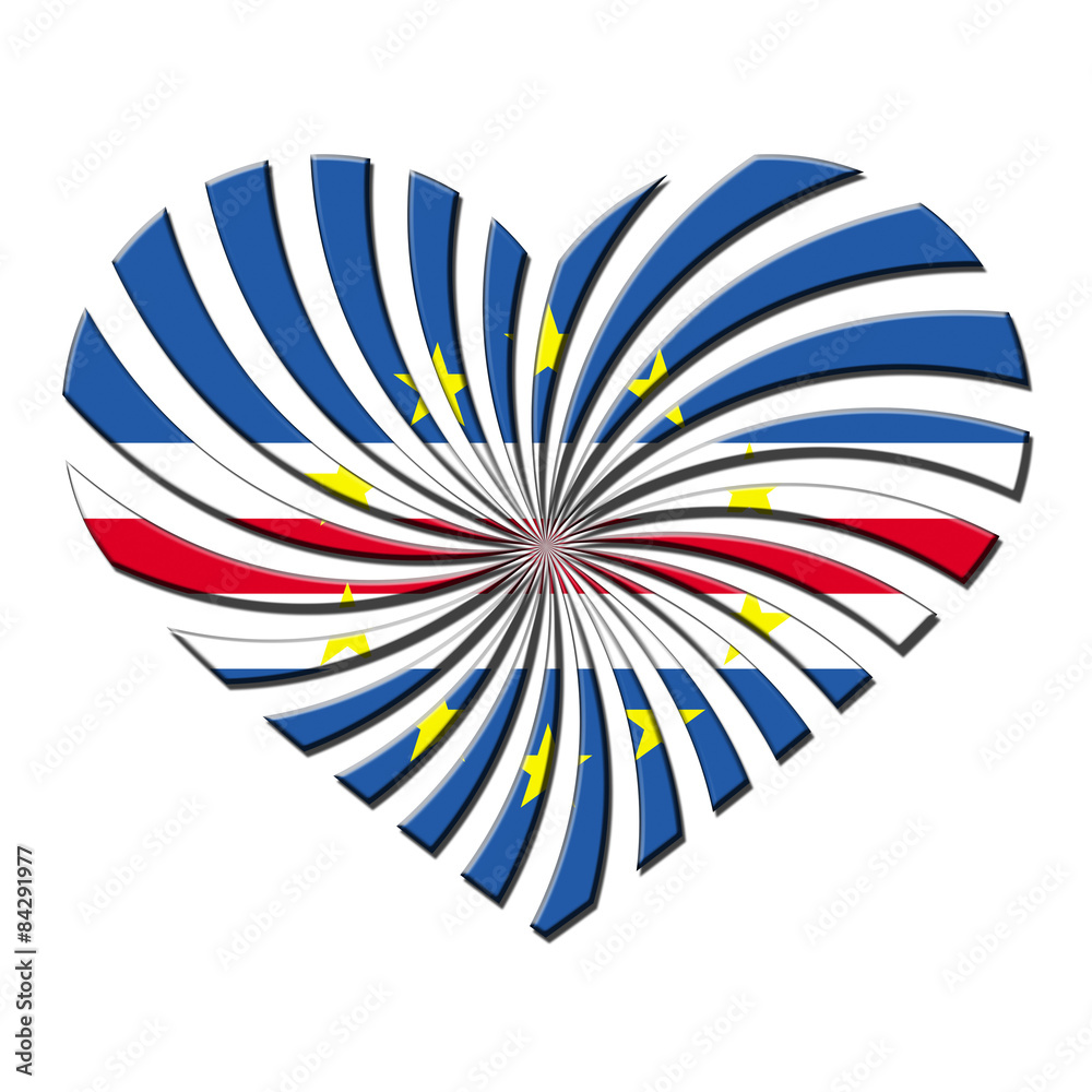 Cape Verde 3D heart shaped flag