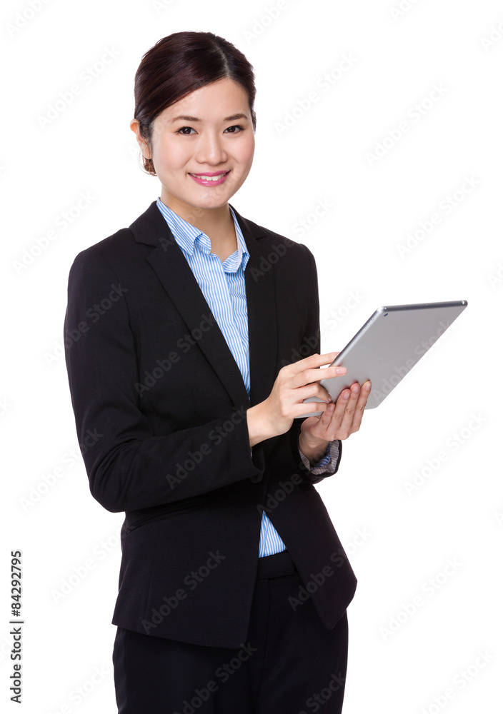 Young businesswoman use of tablet Young businesswoman use of tablet