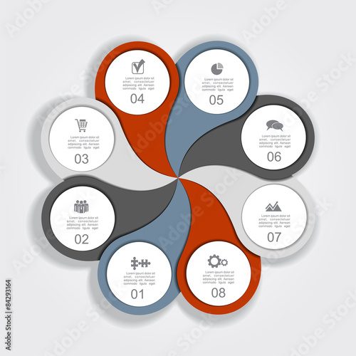 Infographic design template with elements and icons. Vector
