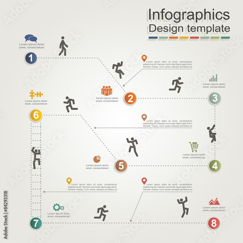 Infographic design template with elements and icons. Vector