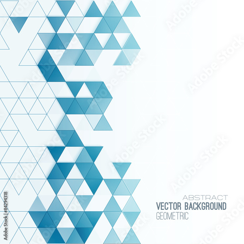 Abstract color triangles poster. 