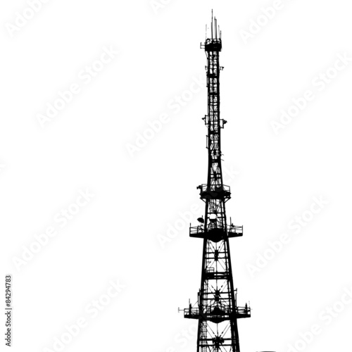 communications tower for tv and mobile phone signals. Vector 