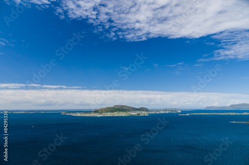 Blue sky over seascape of Atlantic ocean islands