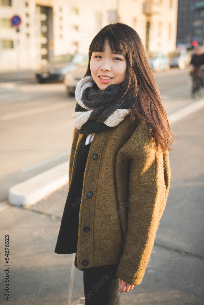 young beautiful asian hipster woman