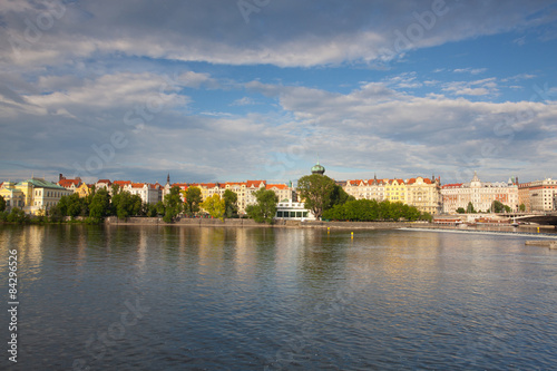 View of Prague from the left bank of the Vltava river