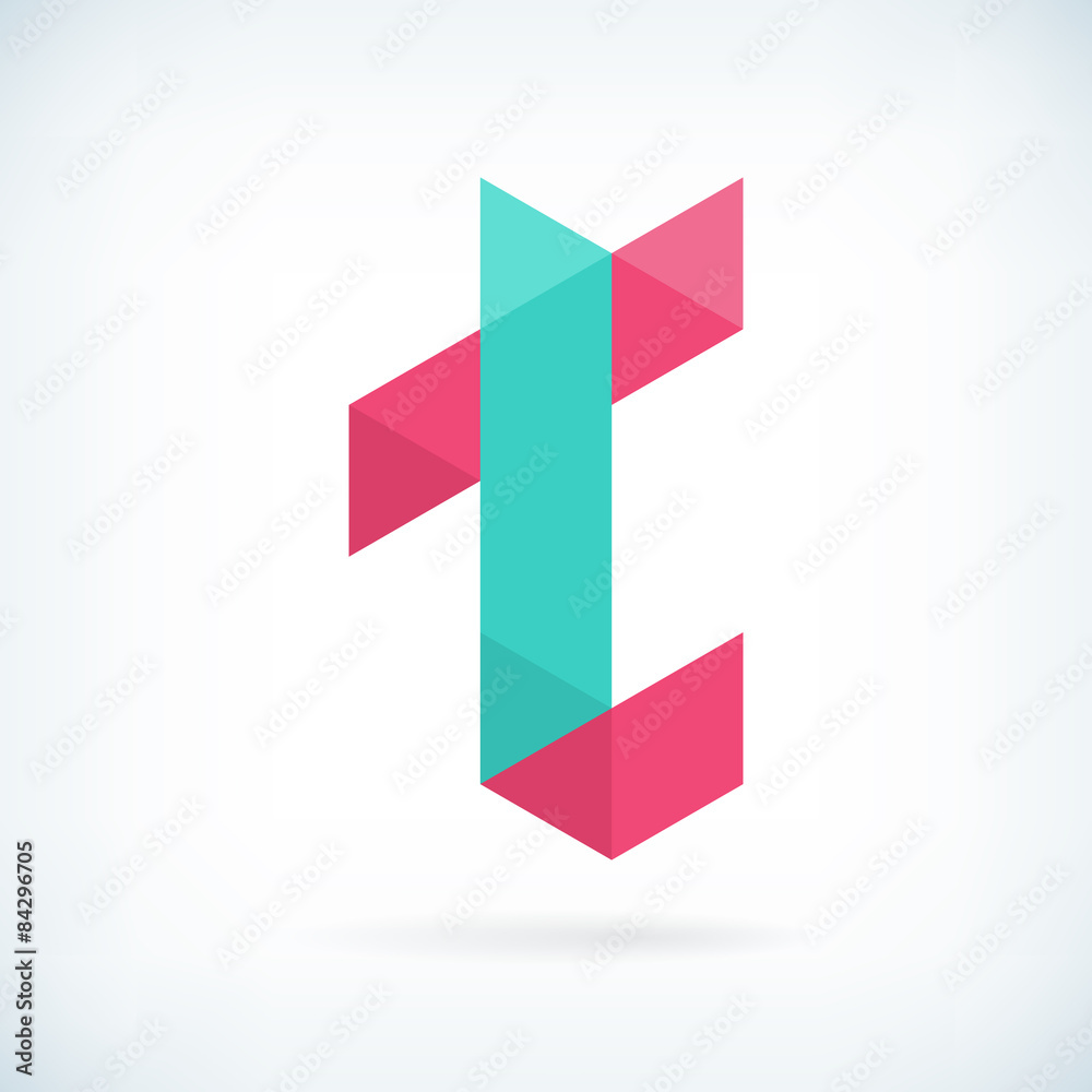 Modern letter T icon flat design element template Modern letter T icon flat design element template