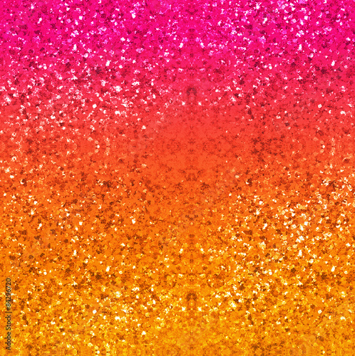 Glitter gradient style background in gold  red  pink and yellow. Abstract digital art textured backdrop.