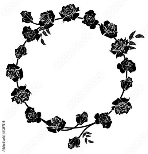 floral roses frame