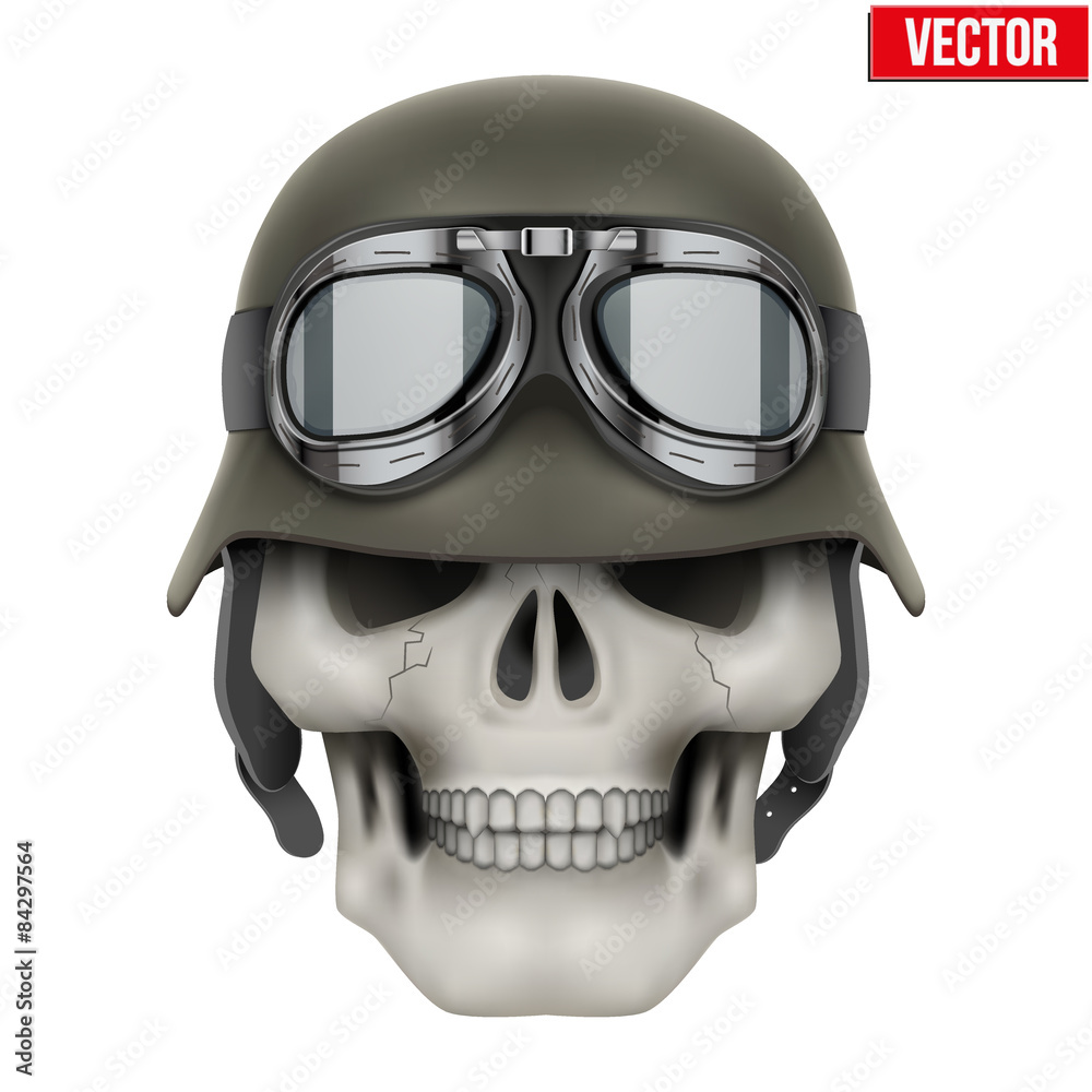 Human skulls with German Army helmet Stock Vector | Adobe Stock