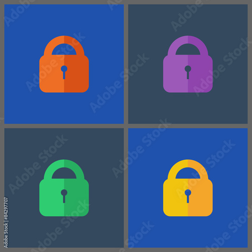 Set of banner templates with locks icon. 