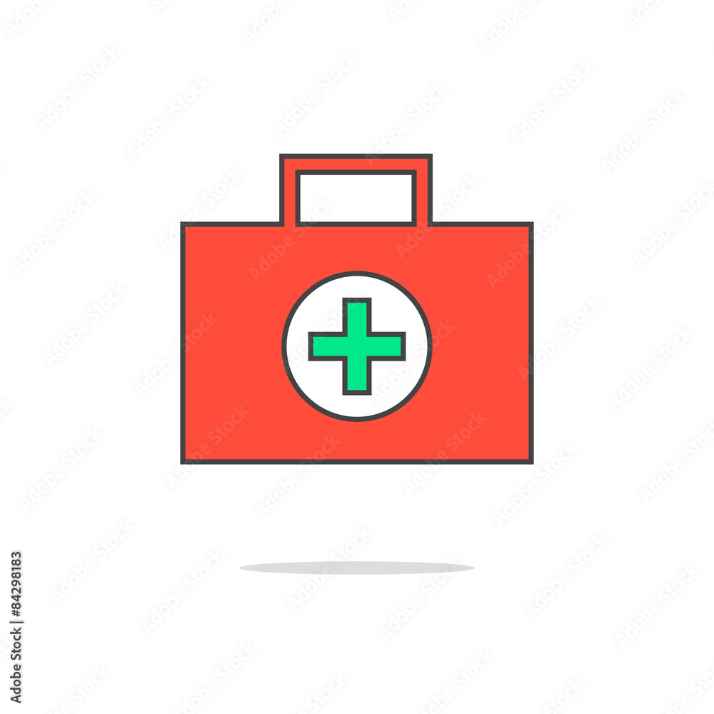 Obraz premium simple red medical suitcase