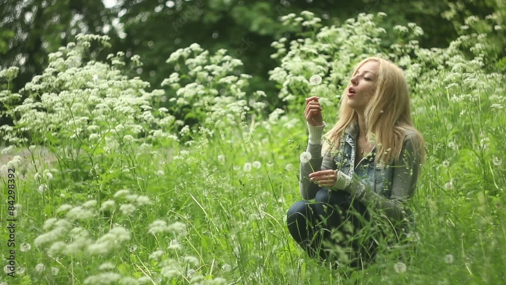 Special women is relaxing in the nature field Special women is relaxing in the nature field
