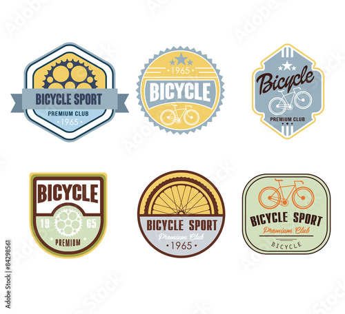 Typographic Bicycle Themed Label Design Set - Bike Shop 