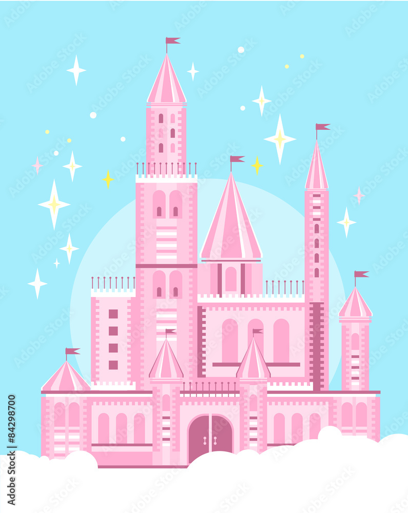 Cute Pink Castle vector