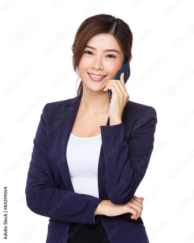 Young businesswoman talk to cellphone Young businesswoman talk to cellphone