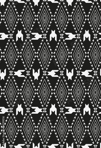 Houndstooth, pied de poule seamless black and white vector photo