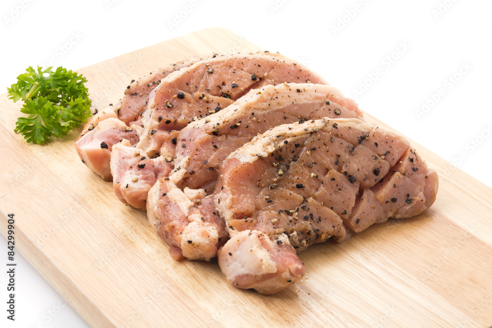 raw meat pork steak with black pepper raw meat pork steak with black pepper