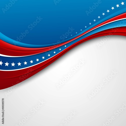 American Flag for Independence Day. Vector illustration.