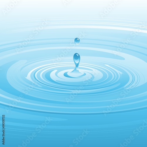 Falling water drop. Vector illustration