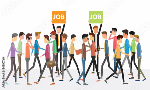 business people and Job postings concept