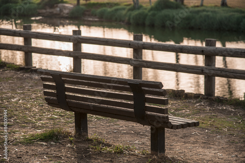 Park bench look over the Yarkon River