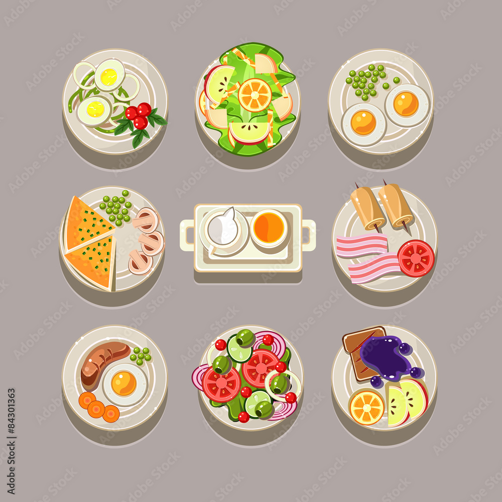 Breakfast Concept With Fresh Food Breakfast Concept With Fresh Food
