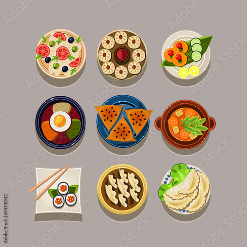 Korean food Vector Illustration