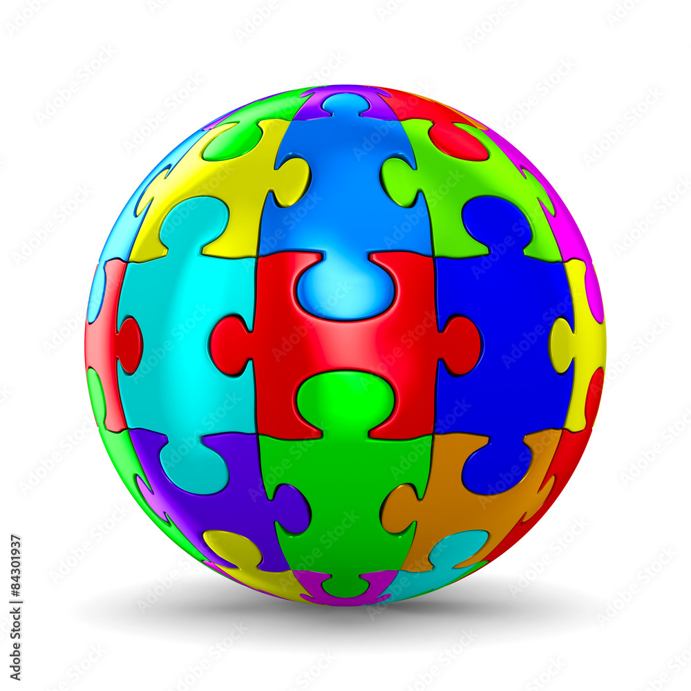 Puzzle on white background. Isolated 3D image Puzzle on white background. Isolated 3D image