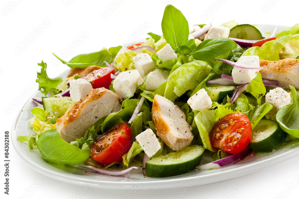 Caesar salad on white background Caesar salad on white background
