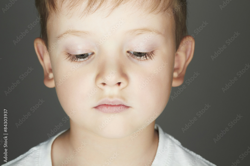 sad child. funny little boy.  years old Stock Photo | Adobe Stock