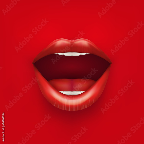 Background of Womans mouth with open lips. photo