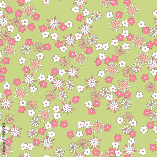 light background romantic floral seamless pattern