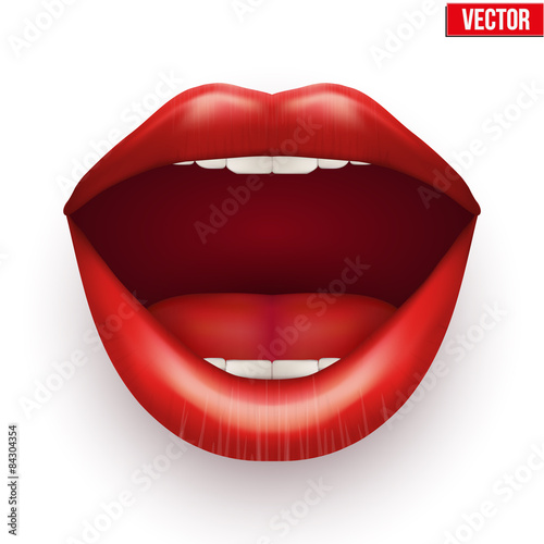 Womans mouth with open lips.