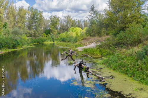 River Vorskla at summer season, central Ukraine