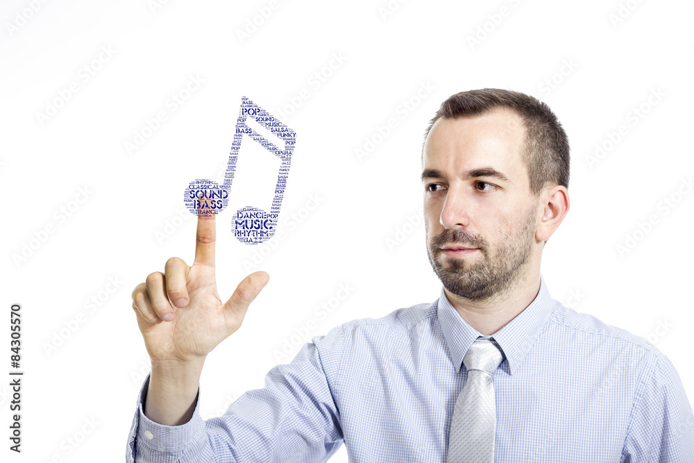 Young buinessman touching Young buinessman touching