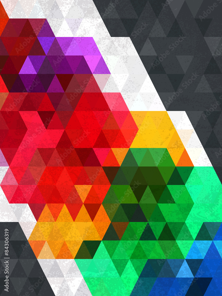 Neon color of triangle in black frame
