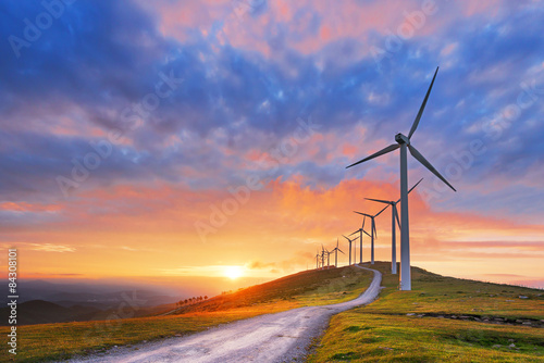 wind turbines in Oiz eolic park photo