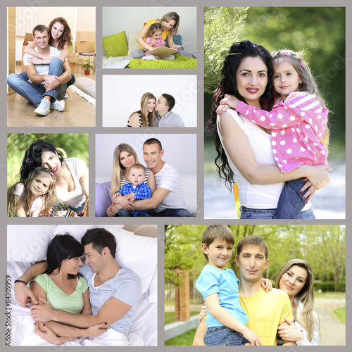 Happy family collage