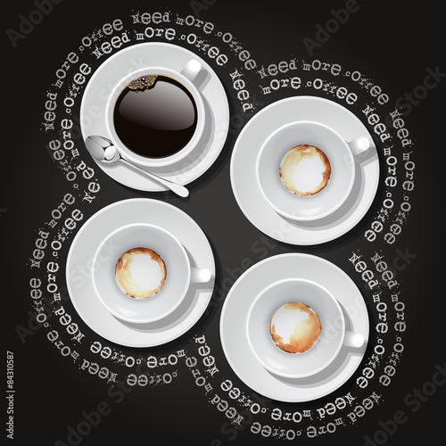 cups of hot coffee