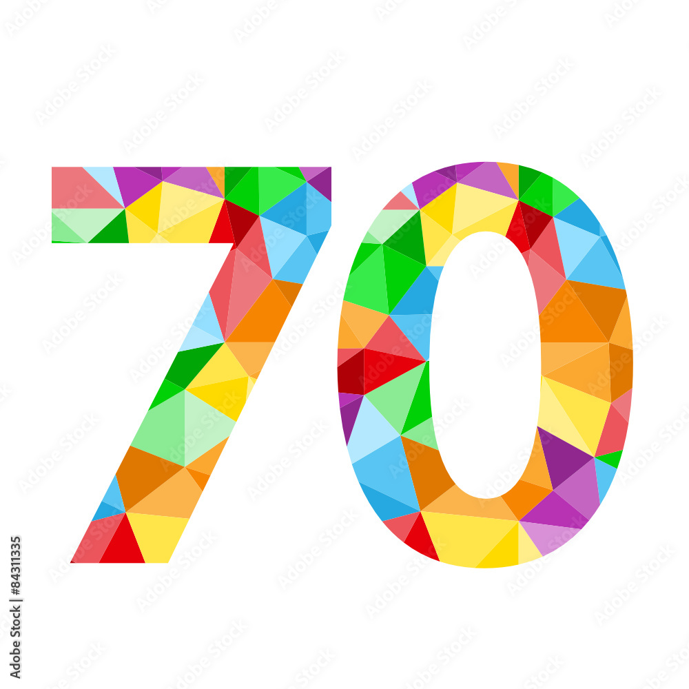 VECTOR POLYGON PATTERN NUMBER ICONS “70” VECTOR POLYGON PATTERN NUMBER ICONS “70”