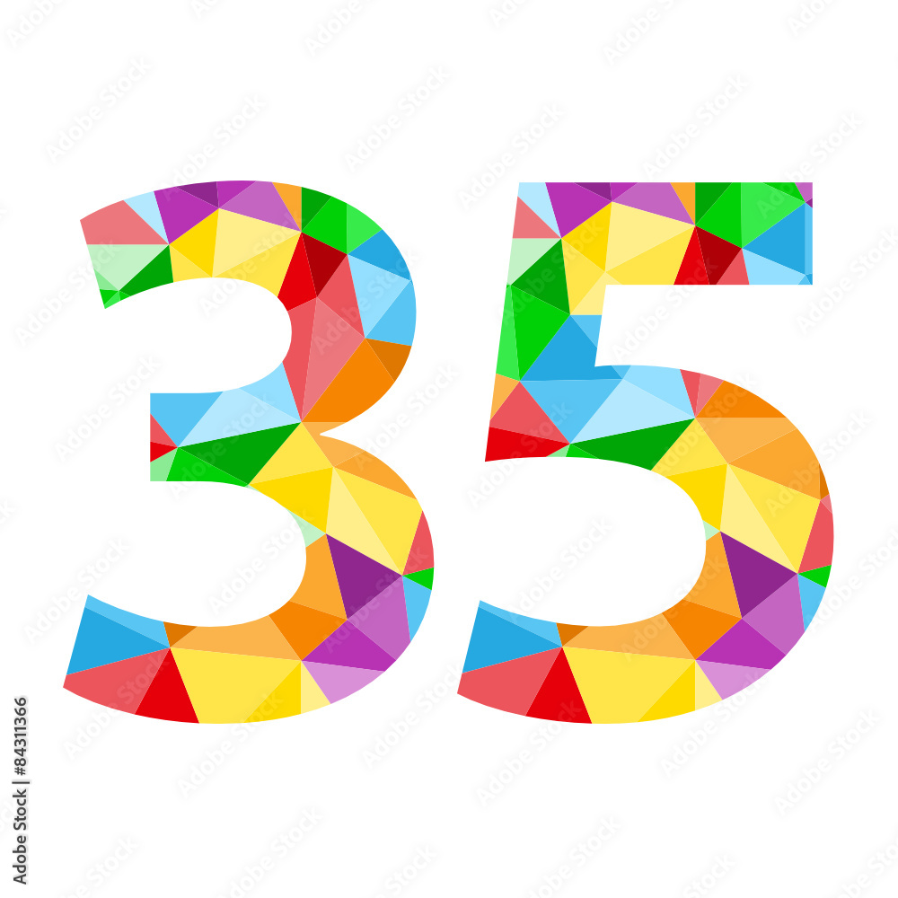 VECTOR POLYGON PATTERN NUMBER ICONS “35” VECTOR POLYGON PATTERN NUMBER ICONS “35”