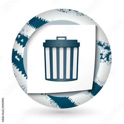 Abstract icon with paper and trashcan symbol