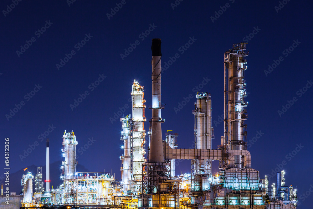 Scenic of oil refinery plant Industry at night, Chonburi Thailan Scenic of oil refinery plant Industry at night, Chonburi Thailan
