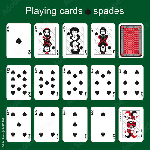 Playing cards. Spades
