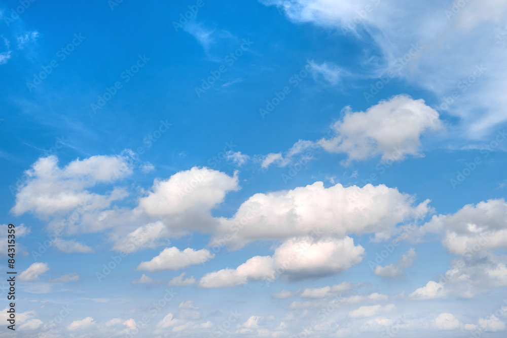 Blue sky with white clouds. Nature background. Environment Blue sky with white clouds. Nature background. Environment